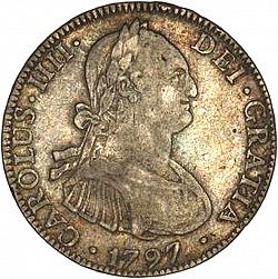Large Obverse for 4 Reales 1797 coin