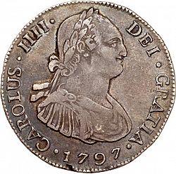 Large Obverse for 4 Reales 1797 coin