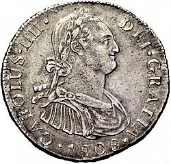 Large Obverse for 4 Reales 1808 coin