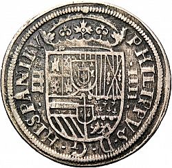 Large Obverse for 4 Reales 1589 coin