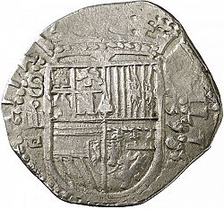 Large Obverse for 4 Reales 1590 coin
