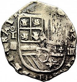 Large Obverse for 4 Reales 1595 coin