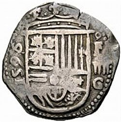 Large Obverse for 4 Reales 1596 coin
