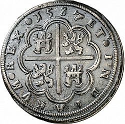 Large Reverse for 4 Reales 1587 coin