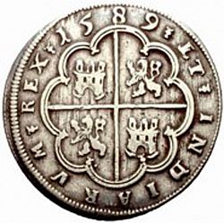 Large Reverse for 4 Reales 1589 coin