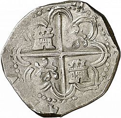 Large Reverse for 4 Reales 1590 coin