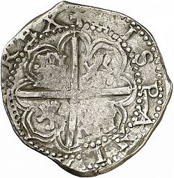 Large Reverse for 4 Reales 1595 coin