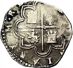 Large Reverse for 4 Reales 1595 coin
