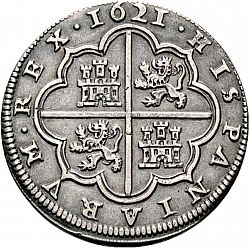 Large Reverse for 4 Reales 1621 coin