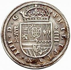 Large Obverse for 4 Reales 1621 coin