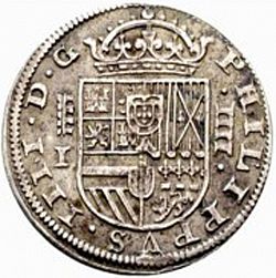 Large Obverse for 4 Reales 1651 coin