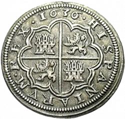 Large Reverse for 4 Reales 1636 coin
