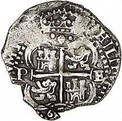 Large Reverse for 4 Reales 1652 coin