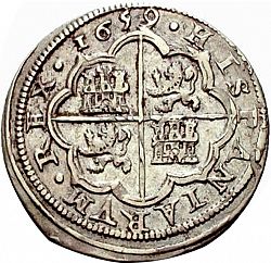 Large Reverse for 4 Reales 1659 coin