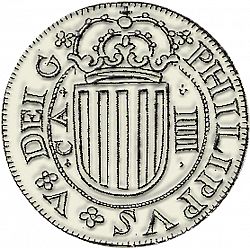 Large Obverse for 4 Reales 1707 coin