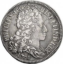 Large Obverse for 4 Reales 1709 coin