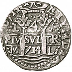 Large Obverse for 4 Reales 1714 coin