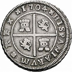 Large Reverse for 4 Reales 1704 coin