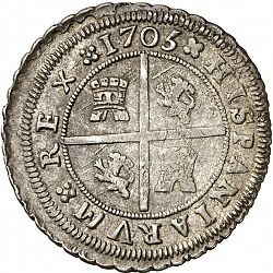 Large Reverse for 4 Reales 1705 coin
