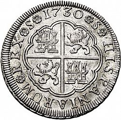 Large Reverse for 4 Reales 1730 coin