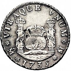 Large Reverse for 4 Reales 1735 coin