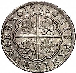 Large Reverse for 4 Reales 1735 coin