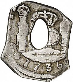 Large Reverse for 4 Reales 1736 coin