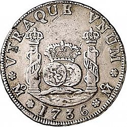 Large Reverse for 4 Reales 1736 coin