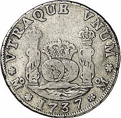 Large Reverse for 4 Reales 1737 coin