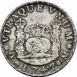 Large Reverse for 4 Reales 1747 coin