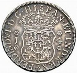 Large Obverse for 4 Reales 1754 coin