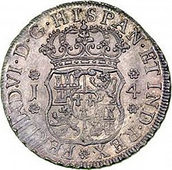 Large Obverse for 4 Reales 1754 coin