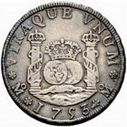 Large Reverse for 4 Reales 1753 coin