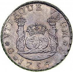 Large Reverse for 4 Reales 1754 coin