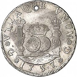 Large Reverse for 4 Reales 1757 coin