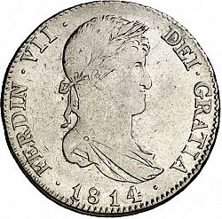 Large Obverse for 4 Reales 1814 coin