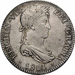 Large Obverse for 4 Reales 1814 coin