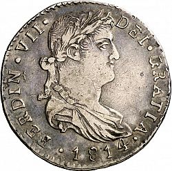 Large Obverse for 4 Reales 1814 coin