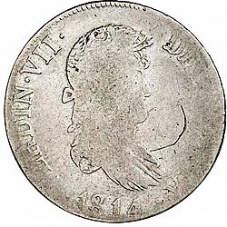 Large Obverse for 4 Reales 1814 coin