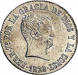Large Obverse for 4 Reales 1822 coin