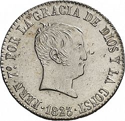 Large Obverse for 4 Reales 1823 coin
