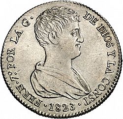 Large Obverse for 4 Reales 1823 coin