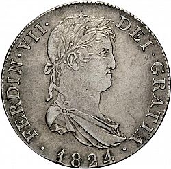 Large Obverse for 4 Reales 1824 coin