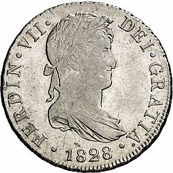 Large Obverse for 4 Reales 1828 coin