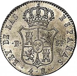 Large Reverse for 4 Reales 1822 coin