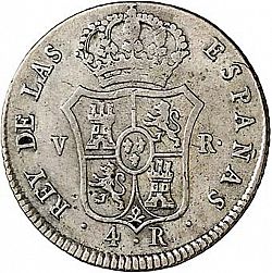 Large Reverse for 4 Reales 1823 coin