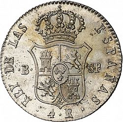 Large Reverse for 4 Reales 1823 coin