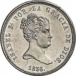 Large Obverse for 4 Reales 1836 coin