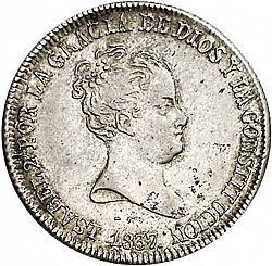 Large Obverse for 4 Reales 1837 coin