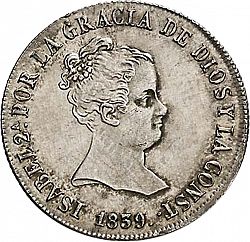 Large Obverse for 4 Reales 1839 coin